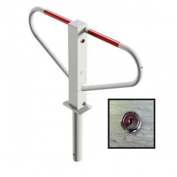 Parkplatzsperre 70 x 70 mm Stahlrohr Überflur 500 mm umlegbar zum einbetonieren